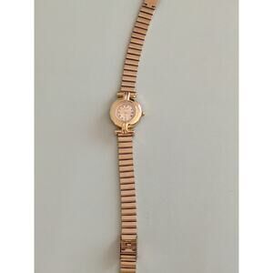 Preowned French Inspired Dainty Gold Tone Women's Watch 7.5in Working